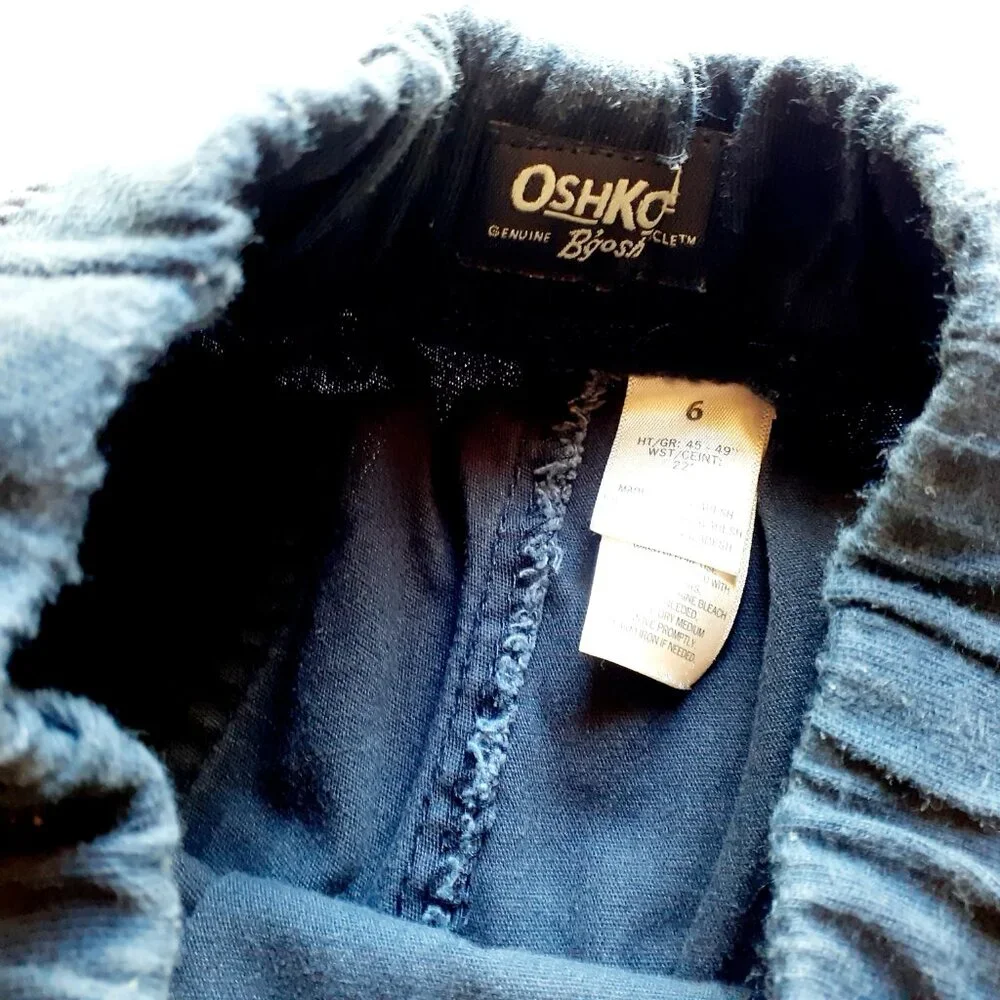Oshkosh Boys Shorts Navy Blue Elastic Waist Pull On Drawstring Size 6